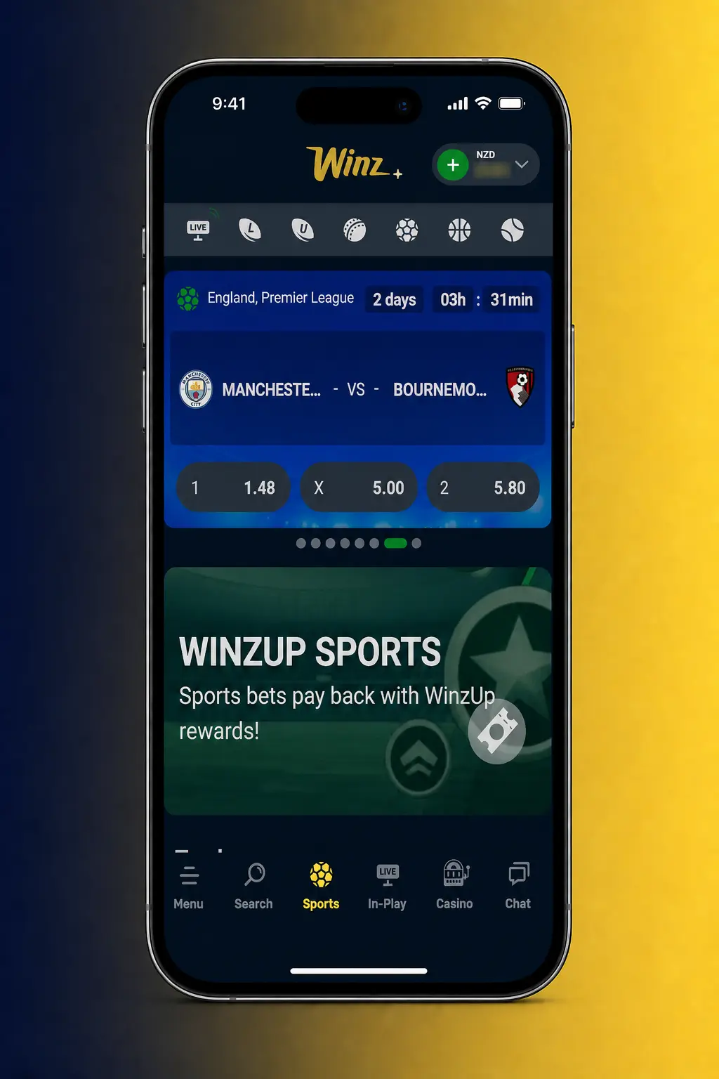 Step-by-step guide showing how to place a first bet on Winz from sign-up to confirmed slip