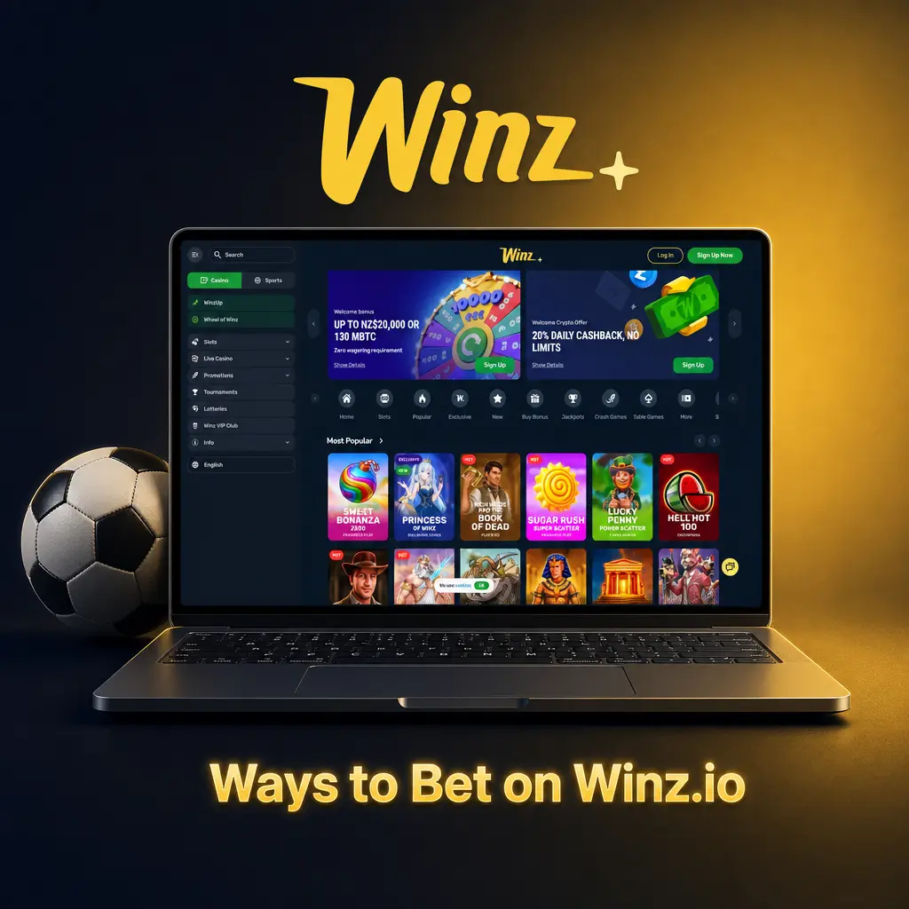 Overview of Winz betting options including live odds, pre-match markets, combined bet slips, and early cash-out features