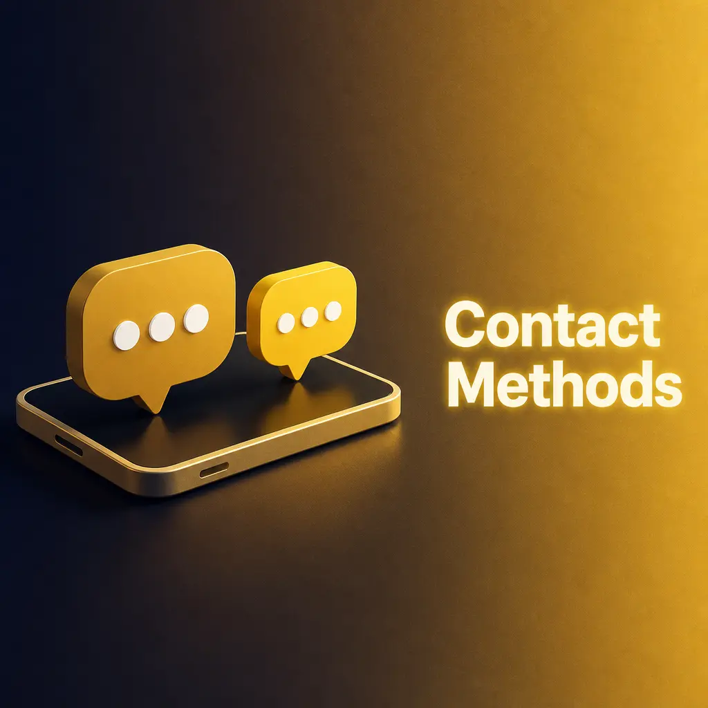 Table of Winz contact methods showing live chat and email options for customer support, technical help, affiliates, PR, and payments.