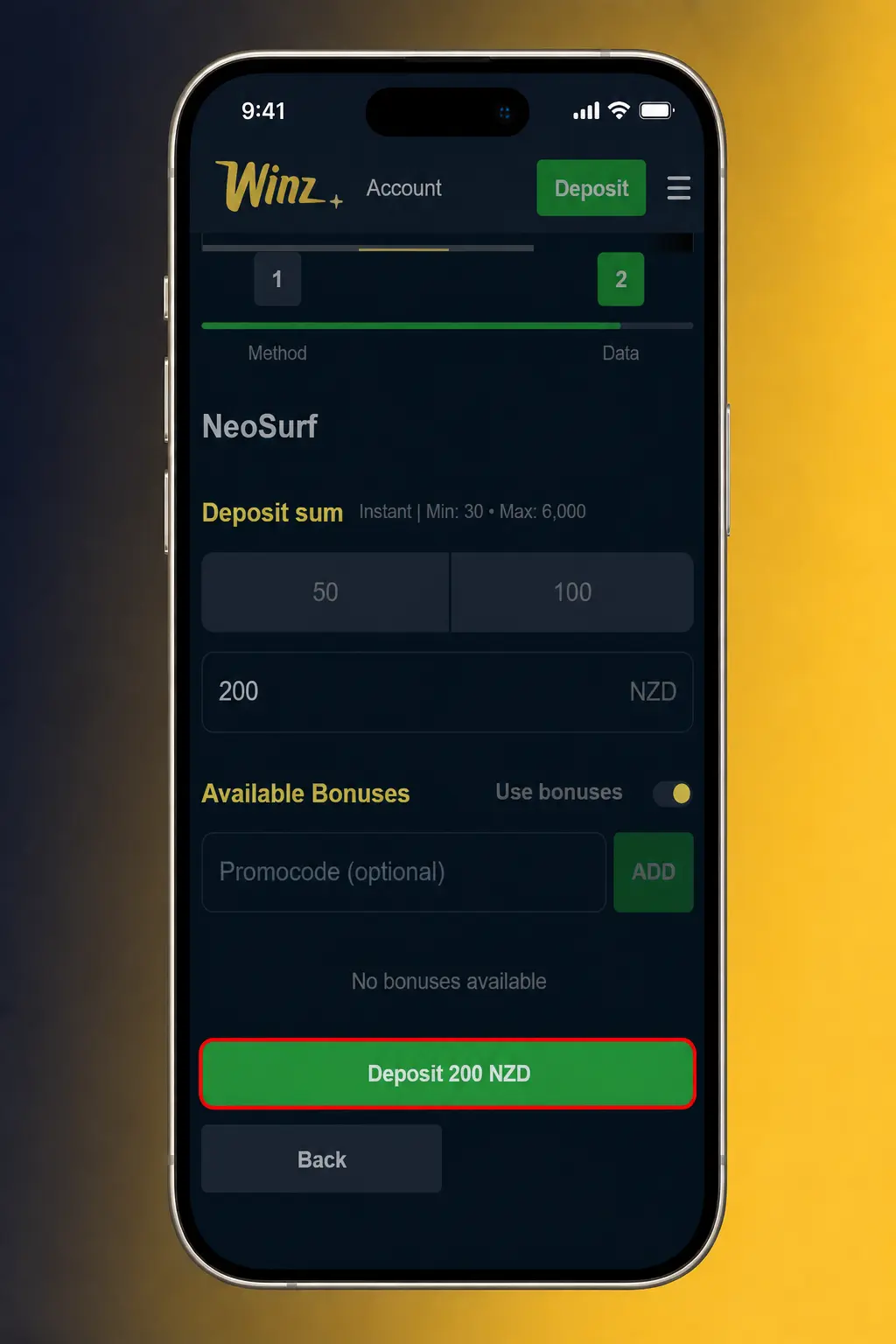 Step-by-step guide showing how to register, deposit crypto, and place an esports bet on Winz