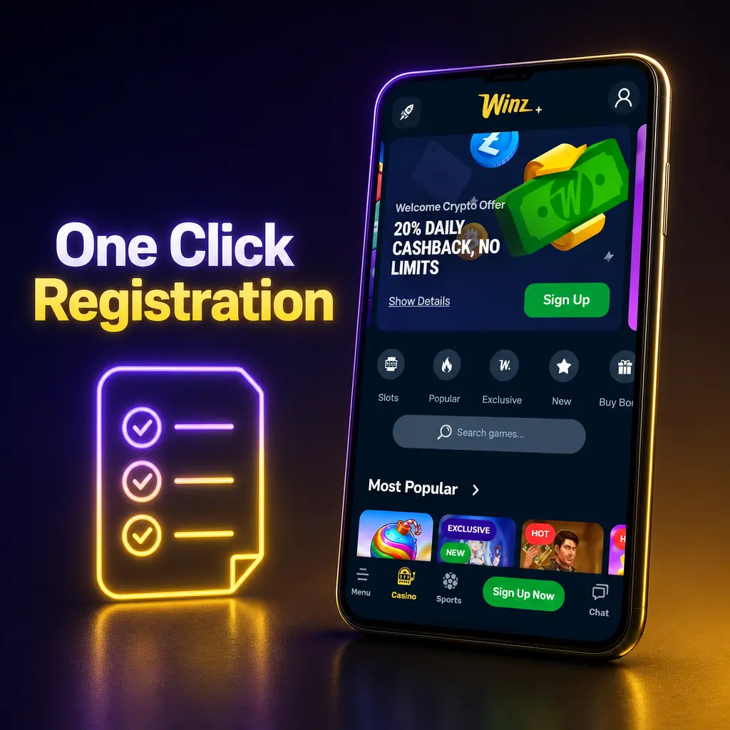 One Click Registration: instantly create an account by selecting country and currency without phone or SMS verification.