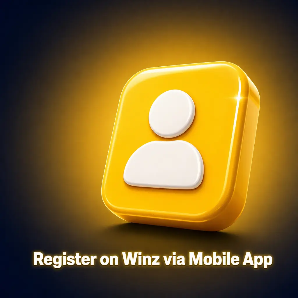 Register on Winz mobile app: add to home screen, launch, and sign up via email, phone, or Google account.