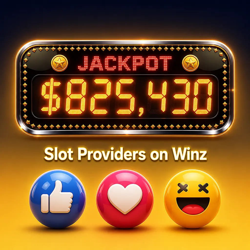 Winz slot providers lineup featuring Pragmatic Play, Hacksaw Gaming, Play'n GO, Nolimit City, Relax Gaming, BGaming, and PG Soft games.